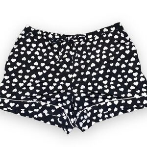 Tabitha Webb Sleepwear Shorts Size XL Black and White Heart Pattern